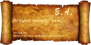 Brtyka Aszpázia névjegykártya